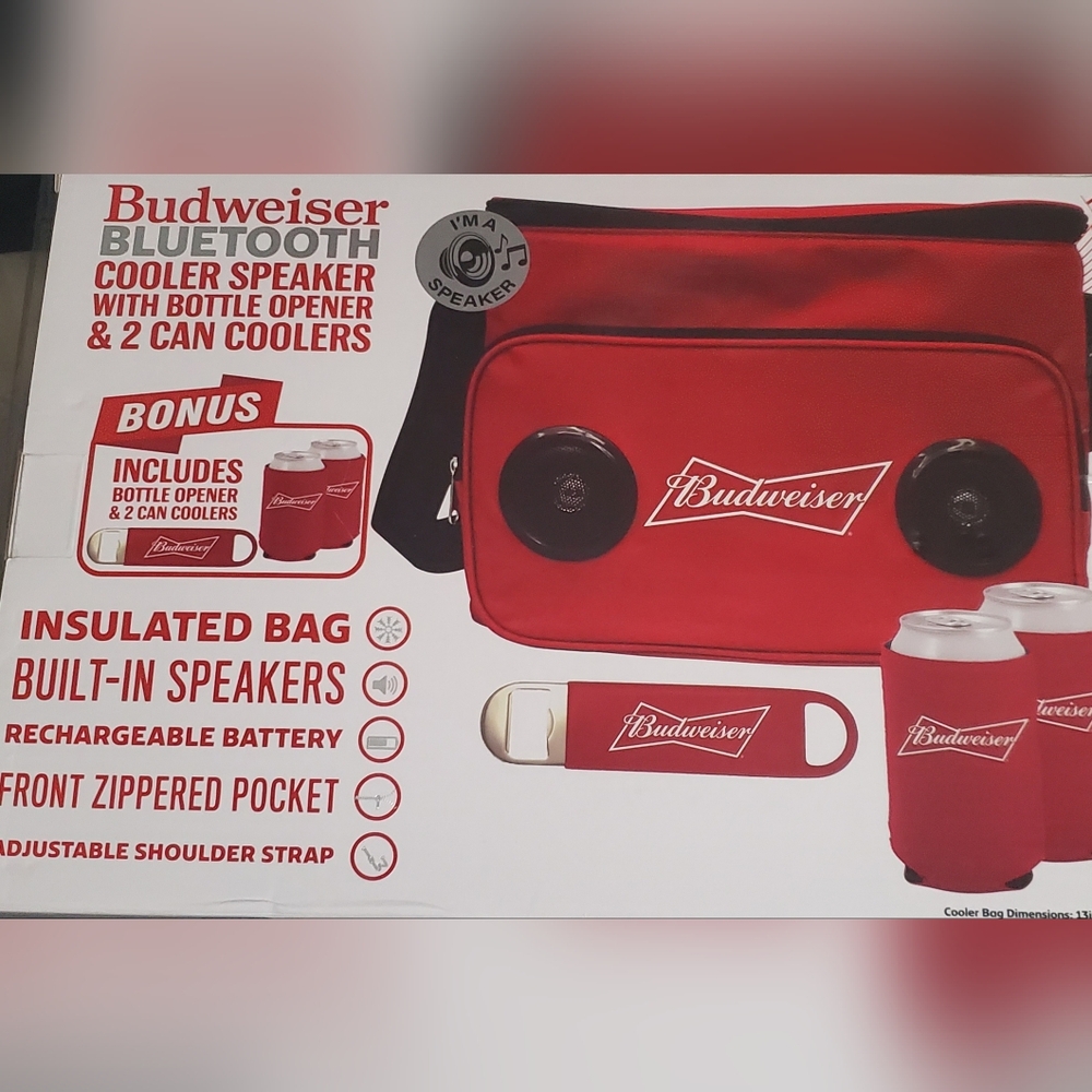 Budweiser Bluetooth 24 can cooler capacity speaker with‎ bottle opener new